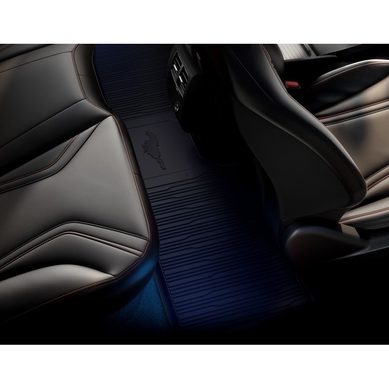 MUSTANG MACH-E FRONT & REAR RUBBER FLOOR MAT BLACK WITH LOGO 2020 – ONWARDS