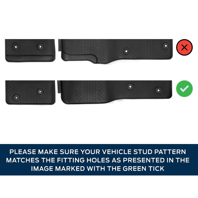 TRANSIT CUSTOM & TRANSIT RUBBER FLOOR MATS FRONT, BLACK, MANUAL TRANSMISSION ONLY