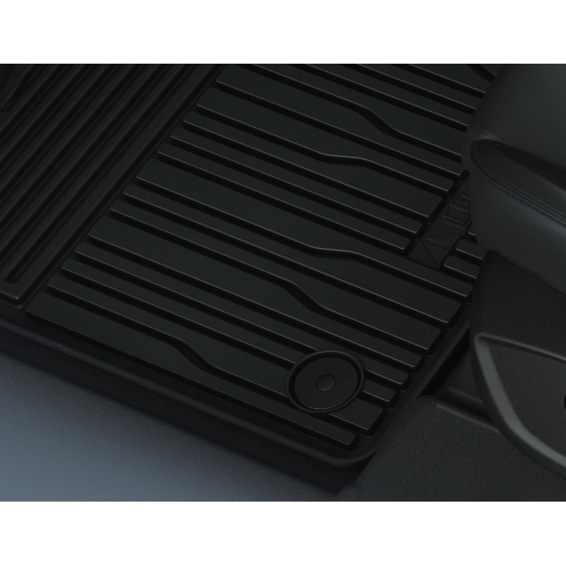 ALL-ELECTRIC EXPLORER & ALL-ELECTRIC FORD CAPRI RUBBER FLOOR MATS FRONT, BLACK, TRAY STYLE WITH RAISED EDGES