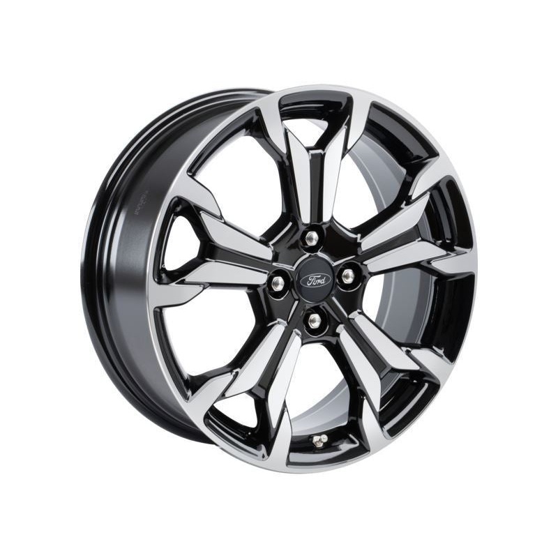 SET OF 4 FIESTA ALLOY WHEELS 18 5 X 2-SPOKE DESIGN, BLACK MACHINED