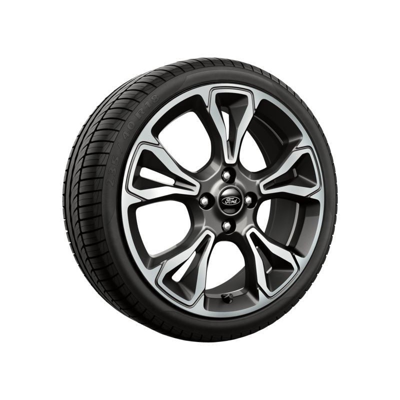 SET OF 4 FIESTA 18 ALLOY WHEEL 7J 5X2 SPOKE ROCK METALLIC MACHINED 2017 – ONWARDS