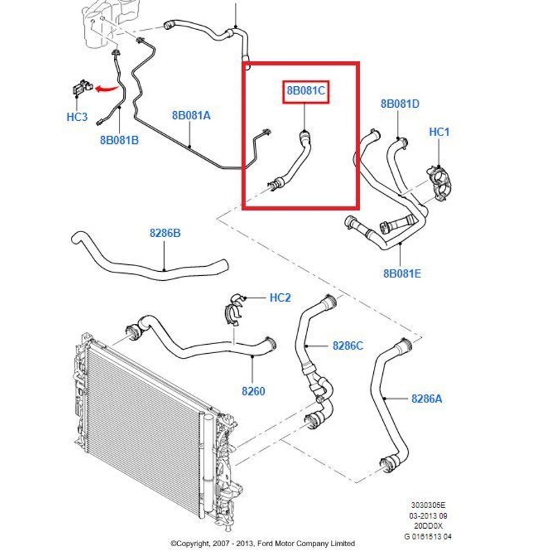 MONDEO GALAXY S-MAX RADIATOR COOLING HOSE PIPE TUBE