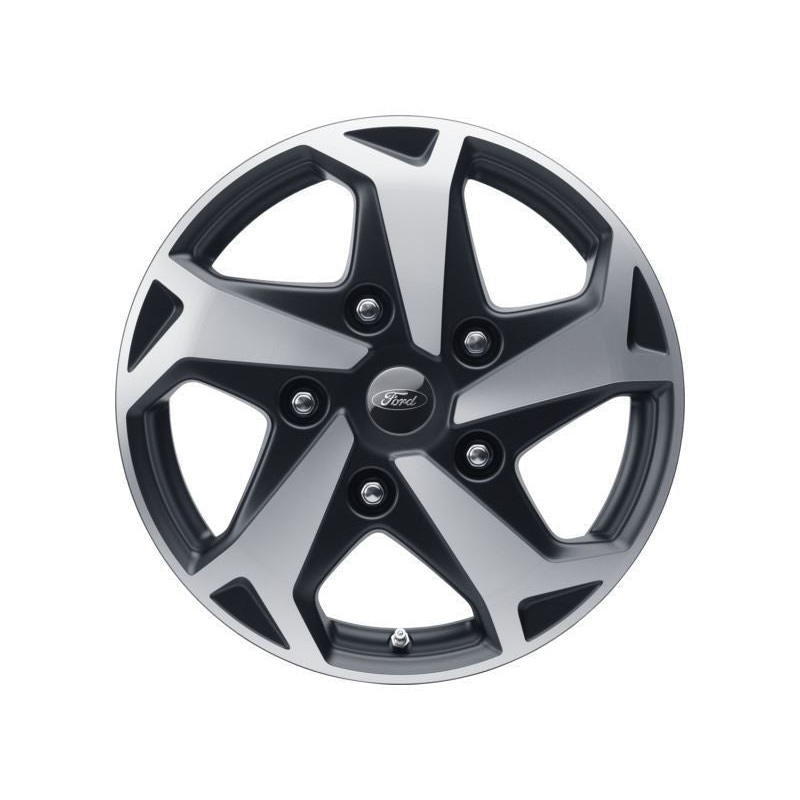 SET OF 4 ALLOY WHEEL 17 5-SPOKE DESIGN, BLACK GLOSS MACHINED
